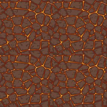 Seamless lava pattern with small stones, texture for graphic design. Stock Illustration