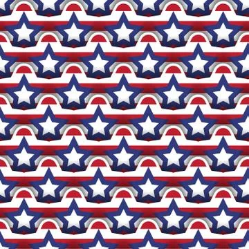 Seamless Layered 4th July Background Stock Illustration