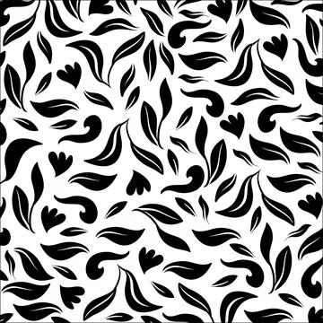 Seamless Leaf Motifs Pattern. Vector Illustration Illustrazione stock
