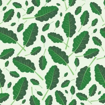 Seamless leaf pattern on green. Green leaves background Stock Illustration