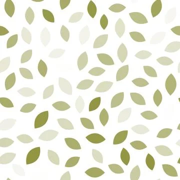 Seamless leaf pattern green organic shapes background eco design, nature theme Stock Illustration