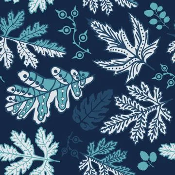 A seamless leaf pattern. 스톡 일러스트