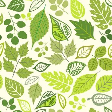 A seamless leaf pattern. Stock Illustration
