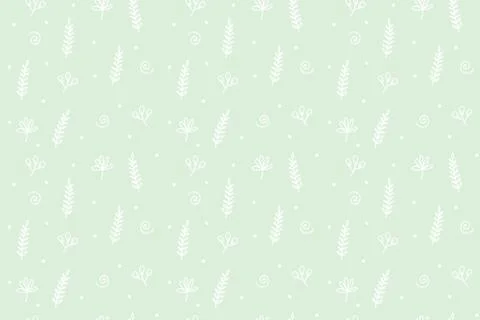 Seamless leaf pattern. Light green floral background. Leaves and flowers print Stock Illustration