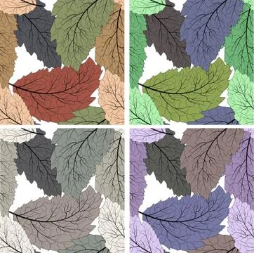 Seamless leaf pattern. Seamless floral background. Vector summer pattern. Fal Stock Illustration