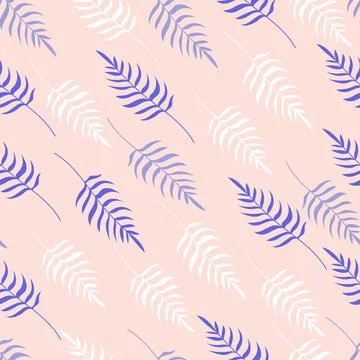 Seamless leafy vector pattern. Potted plants in boho style with earthy flowers 스톡 일러스트