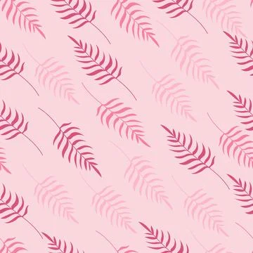 Seamless leafy vector pattern. Potted plants in boho style with earthy flowers イラスト素材