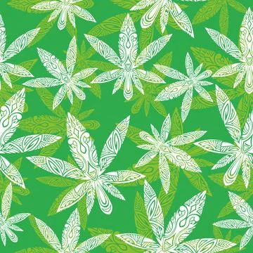 Seamless leaves design. Vector llustration. Stock Illustration