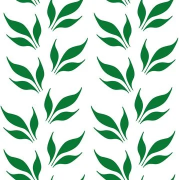Seamless leaves pattern background. Pakistan Independence Day concept green Stock Illustration