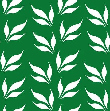 Seamless leaves pattern background. Pakistan Independence Day concept white.. Illustrazione stock