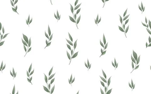Seamless leaves pattern. Design for banner, poster, card, cover, invitation Stock Illustration