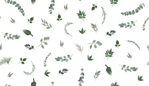 Seamless leaves pattern. Design for banner, poster, card, cover, invitation Stock Illustration