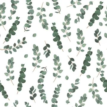 Seamless leaves pattern. Design for banner, poster, card, cover, invitation Stock Illustration