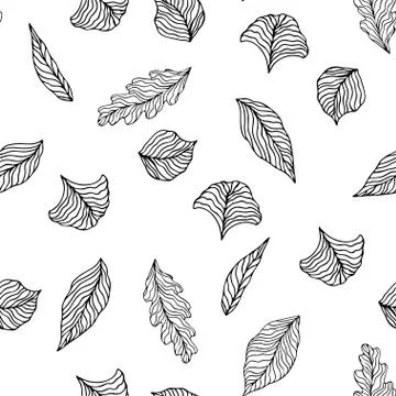 Seamless leaves pattern. Design for banner, poster, card, cover, invitation,  Stock Illustration