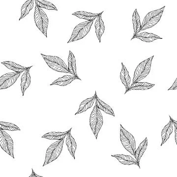 Seamless leaves pattern. Design for banner, poster, card, cover, invitation,  Stock Illustration