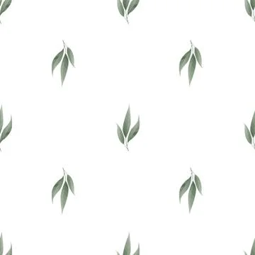 Seamless leaves pattern. Design for banner, poster, card, cover, invitation,  Stock Illustration