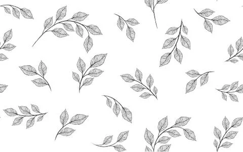 Seamless leaves pattern. Design for banner, poster, card, cover, invitation,  Stock Illustration