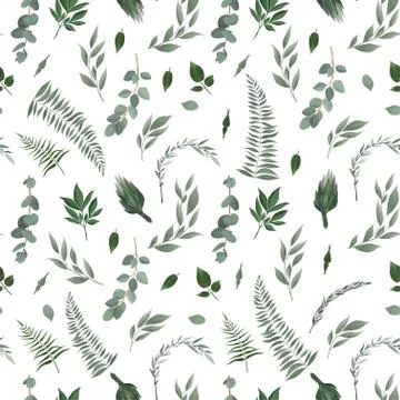 Seamless leaves pattern. Design for banner, poster, card, cover, invitation,  Stock Illustration