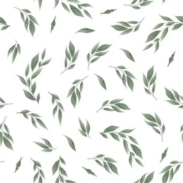 Seamless leaves pattern. Design for banner, poster, card, cover, invitation,  Stock Illustration