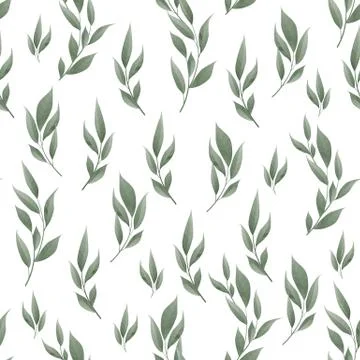 Seamless leaves pattern. Design for banner, poster, card, cover, invitation,  Stock Illustration