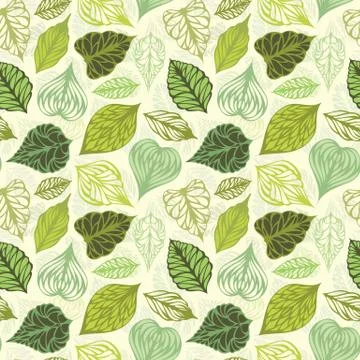 Seamless leaves pattern. Stock Illustration