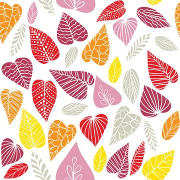 Seamless leaves pattern Stock Illustration