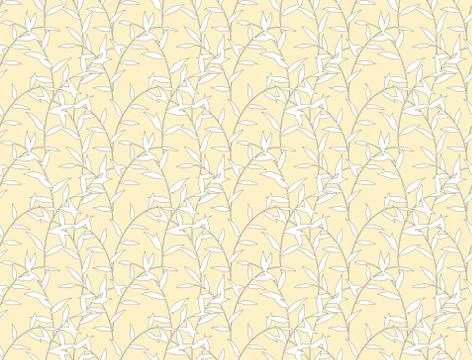 Seamless Leaves Pattern Outline Series Stock Illustration