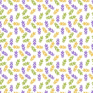 Seamless leaves pattern. simple vector illustration for background. Stock Illustration