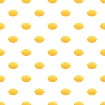 Seamless lemon fruit pattern on white background Stock Illustration