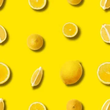 Seamless lemon pattern Stock Photos