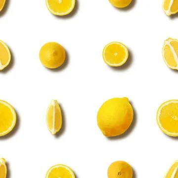 Seamless lemon pattern Stock Photos
