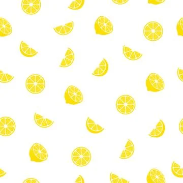 Seamless lemon slices pattern Stock Illustration