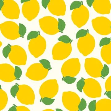 Seamless lemon water color pattern background. Vector illustration. Illustrazione stock