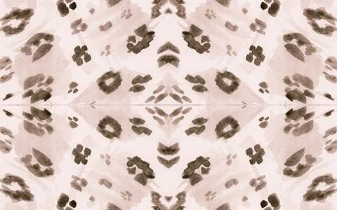 Seamless Leopard Artwork. Watercolour Giraffe Fur Stock Illustration