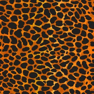 Seamless leopard, ocelot or wild cat fur pattern print Stock Illustration