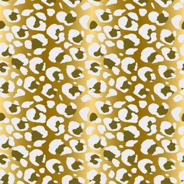 Seamless leopard pattern. Animal skin grunge texture. Gold gradient background 스톡 일러스트