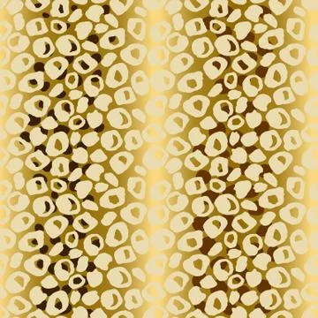 Seamless leopard pattern. Animal skin grunge texture. Gold gradient background Stock Illustration
