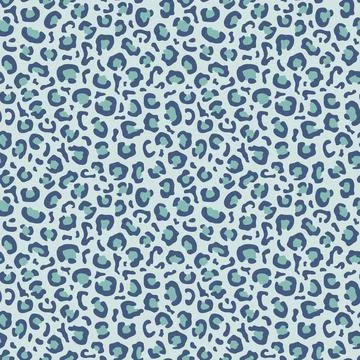 Seamless leopard pattern in pastel blue-green colors. Vector illustration Stock Illustration