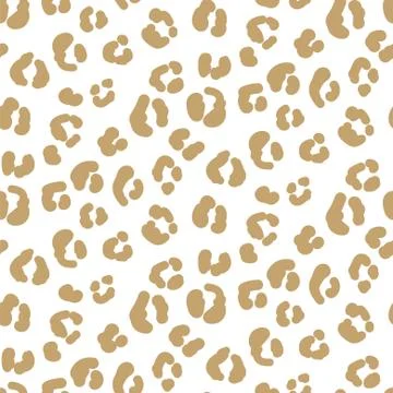 Seamless leopard pattern vector simple texture. Stock Illustration