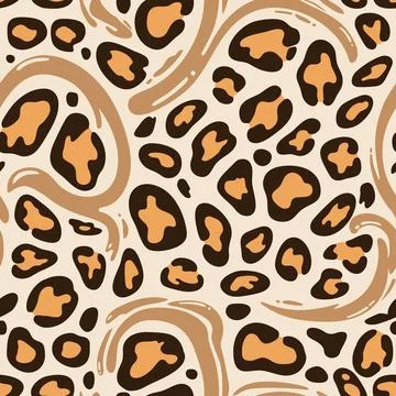 Seamless leopard print. Vector animal skin texture background Illustrazione stock