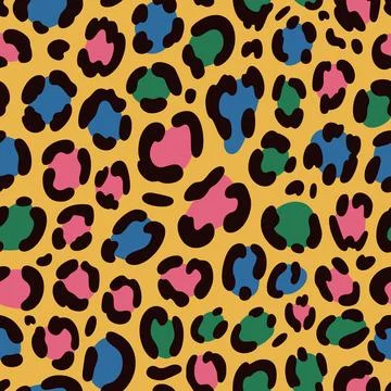 Seamless leopard print. Vector animal skin texture background Illustrazione stock
