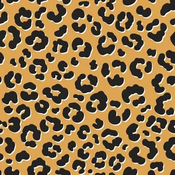 Seamless leopard print. Vector animal skin texture background Stock Illustration