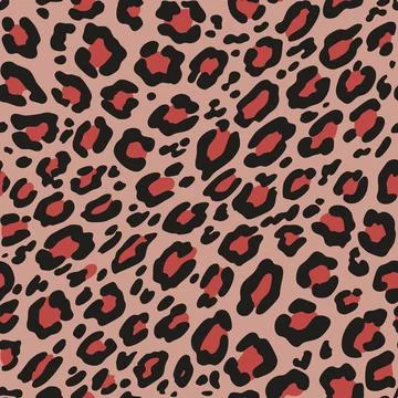 Seamless leopard print. Vector animal skin texture background. Stock Illustration