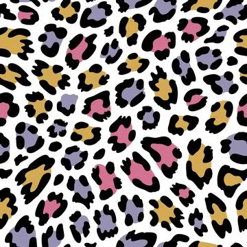 Seamless leopard print. Vector animal skin texture background. Stock Illustration