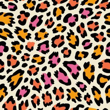 Seamless leopard print. Vector animal skin texture background. Stock Illustration