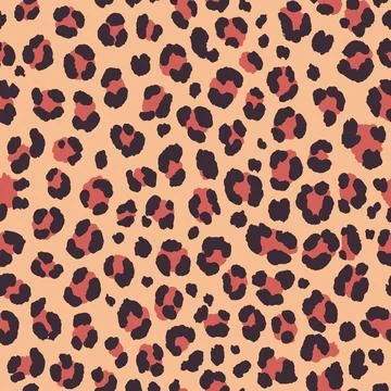 Seamless leopard print. Vector animal skin texture background. Stock Illustration