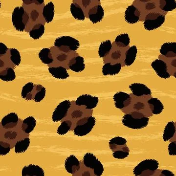 Seamless leopard print. Vector animal skin texture background Stock Illustration