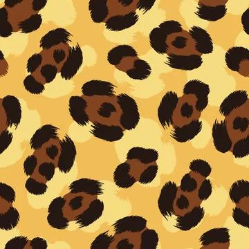 Seamless leopard print. Vector animal skin texture background Stock Illustration