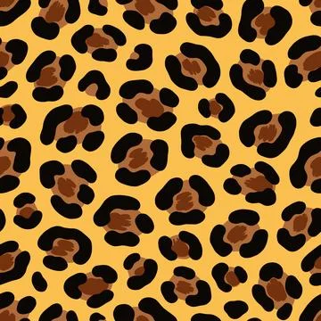 Seamless leopard print. Vector animal skin texture background Stock Illustration