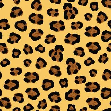 Seamless leopard print. Vector animal skin texture background Stock Illustration